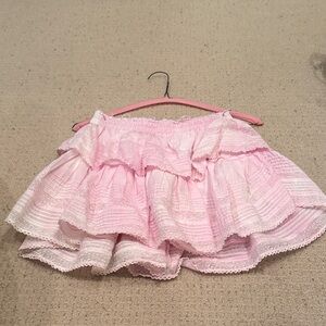 Loveshackfancy Pink Ruffled Women's Skirt